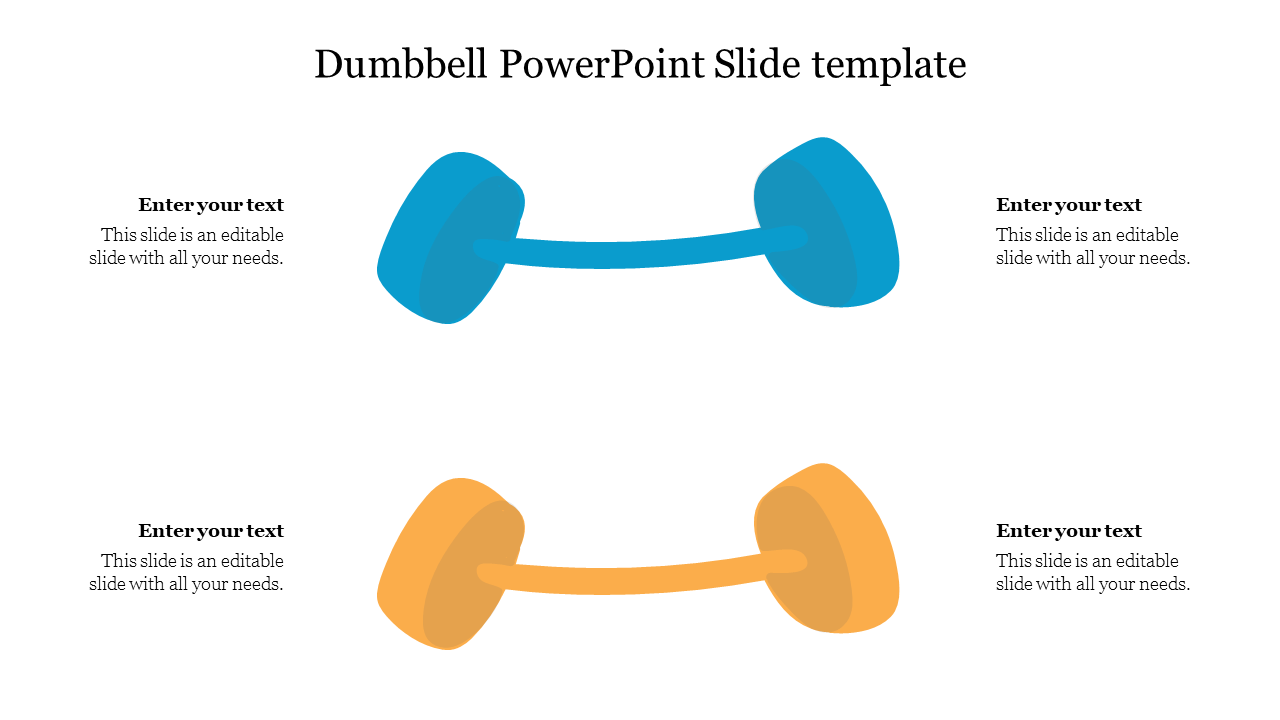 Free - Attractive Dumbbell PowerPoint Slide Template Design